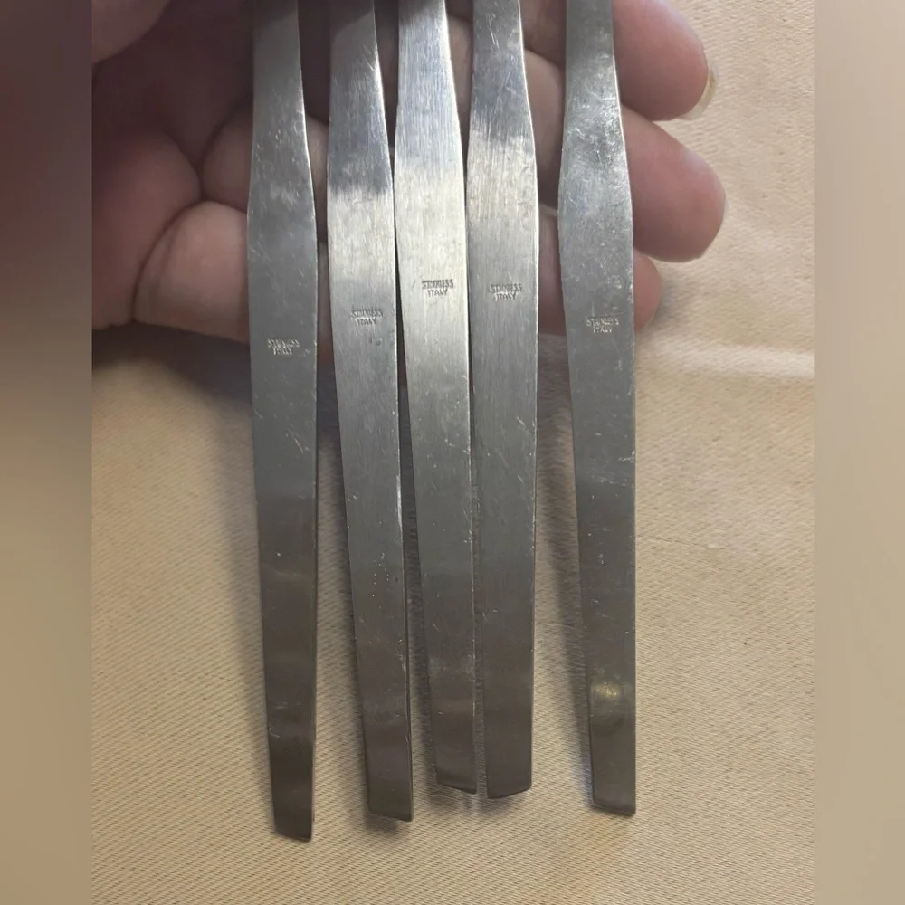 Set of 5 - Stainless Steel Seafood Cocktail Shrimp Forks‎ Made in Italy